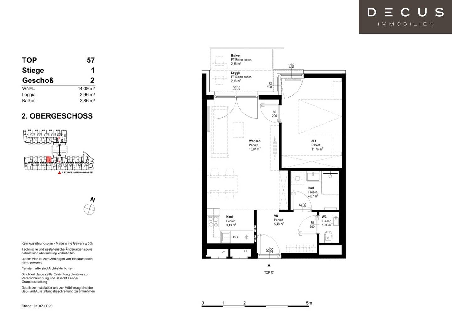 Neubauwohnung nahe Theresa Tauscher Park Balkon