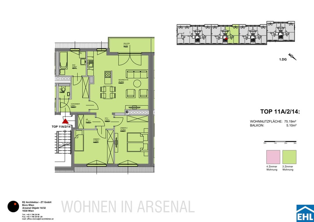 3-Zimmer-Wohnung mit Balkon Arsenal