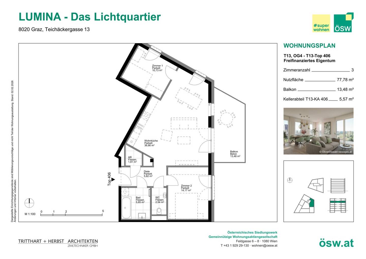 First occupancy apartment in Lumina Reininghaus