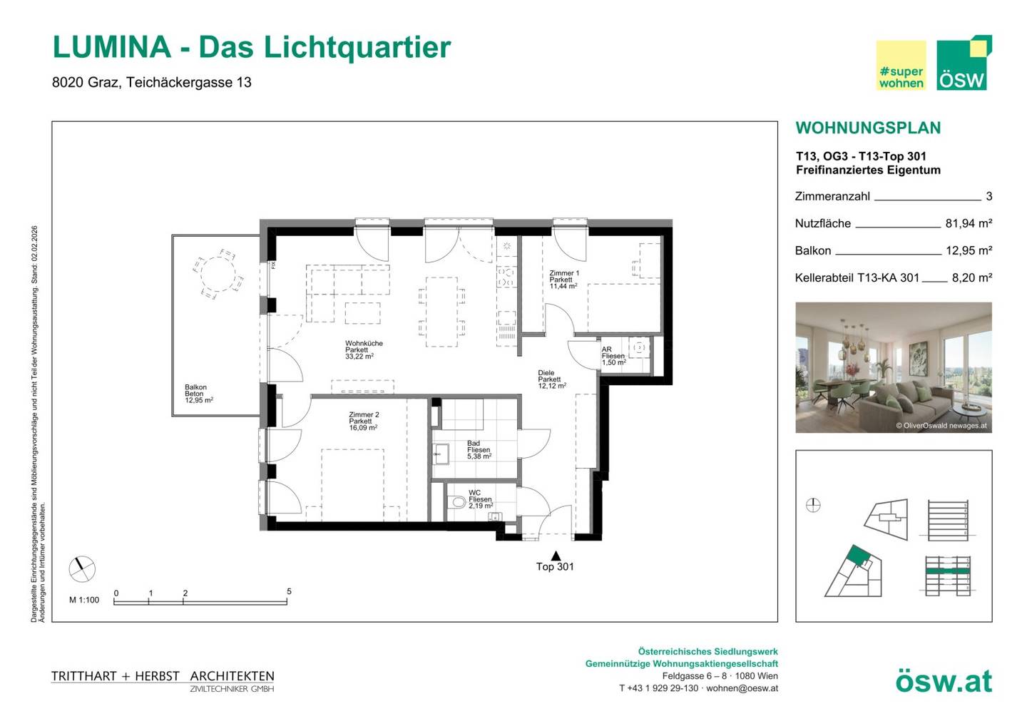 First occupancy in Reininghaus car free balcony