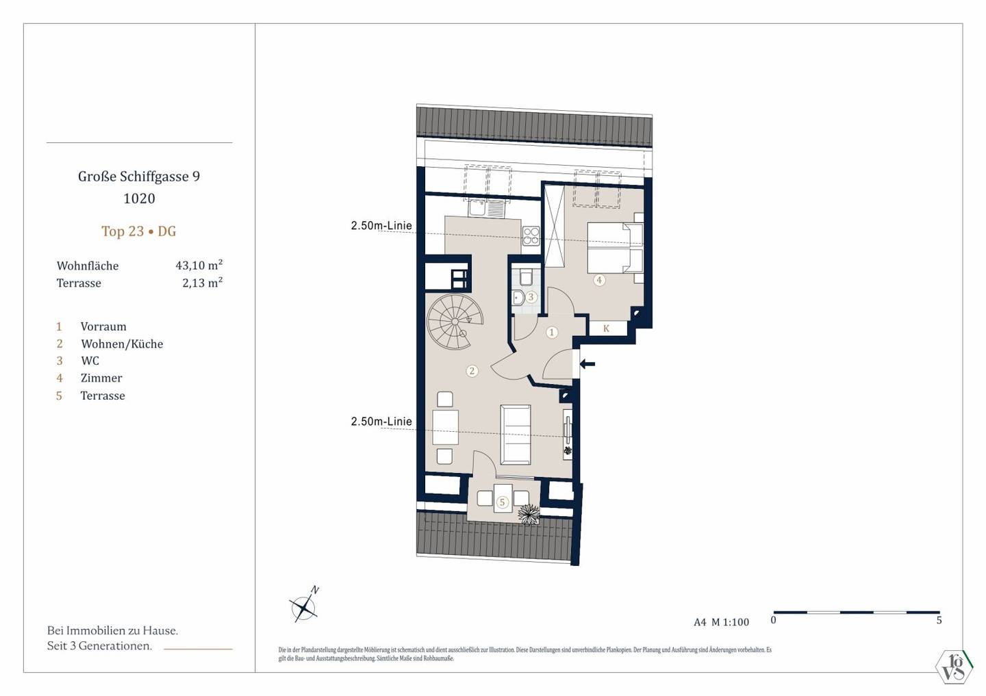 Top floor apartment at Karmelitermarkt First occupancy
