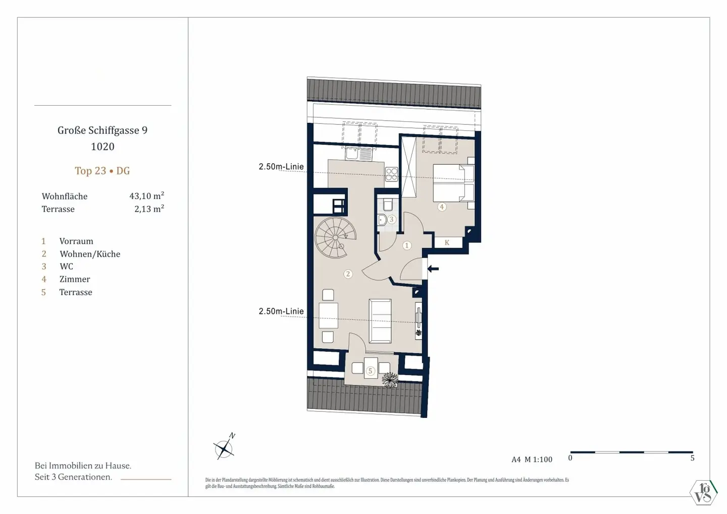 Top floor apartment at Karmelitermarkt First occupancy