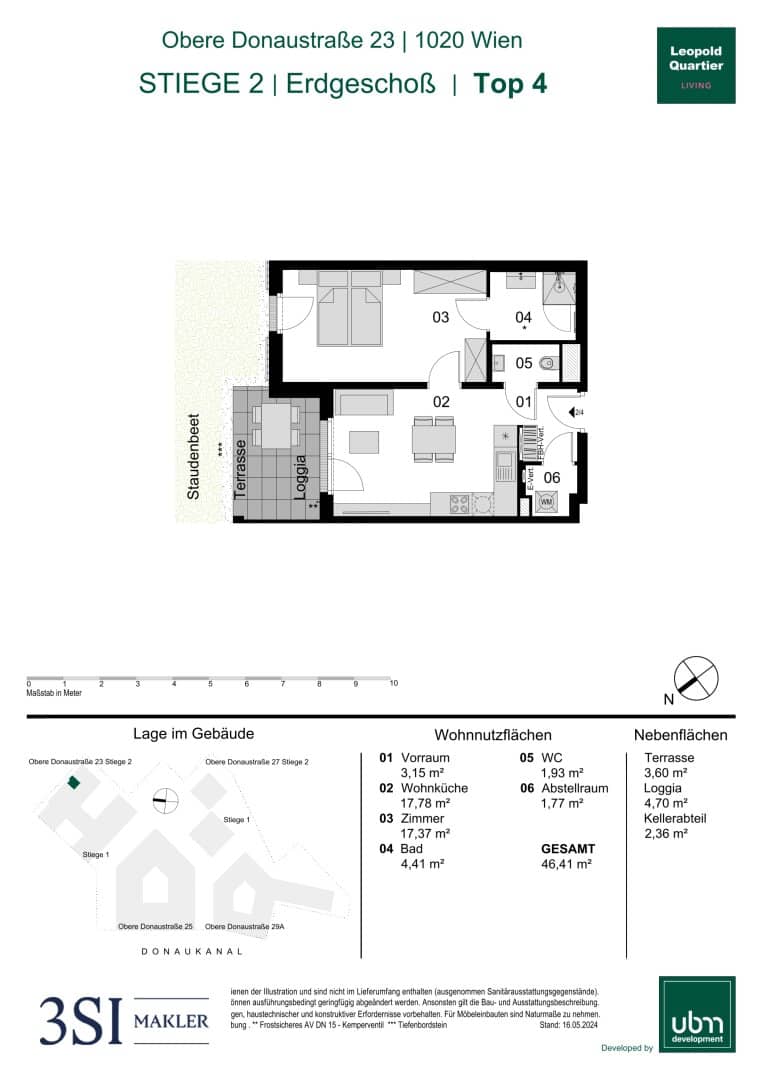 Garden apartment with loggia and first occupancy