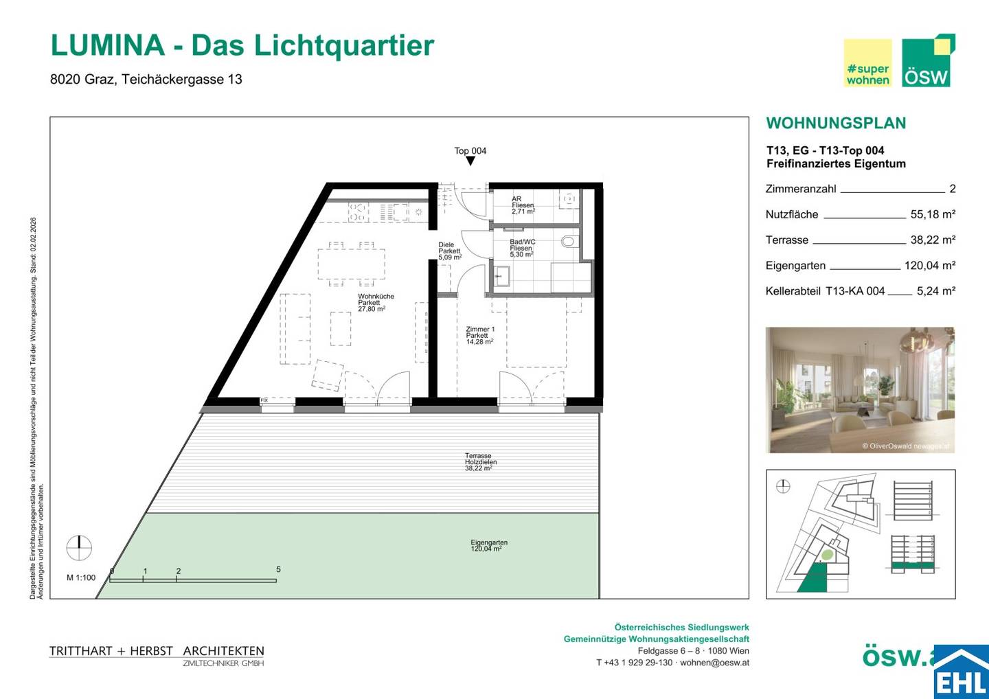 Wohnung mit Eigengarten und Terrasse