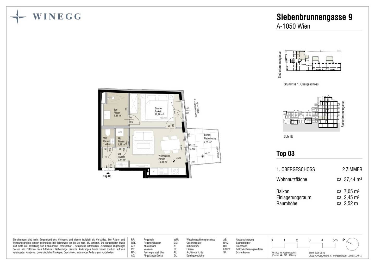 Margaret: 2-Zimmer-Neubau 37m² Wien