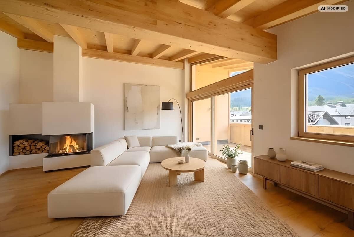 Penthouse mit Bergblick und Kaminanschluss