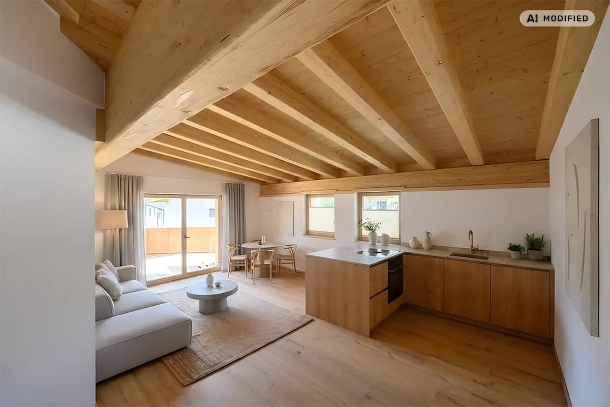 Penthouse Sichtdachstuhl Balkon Südwestlage