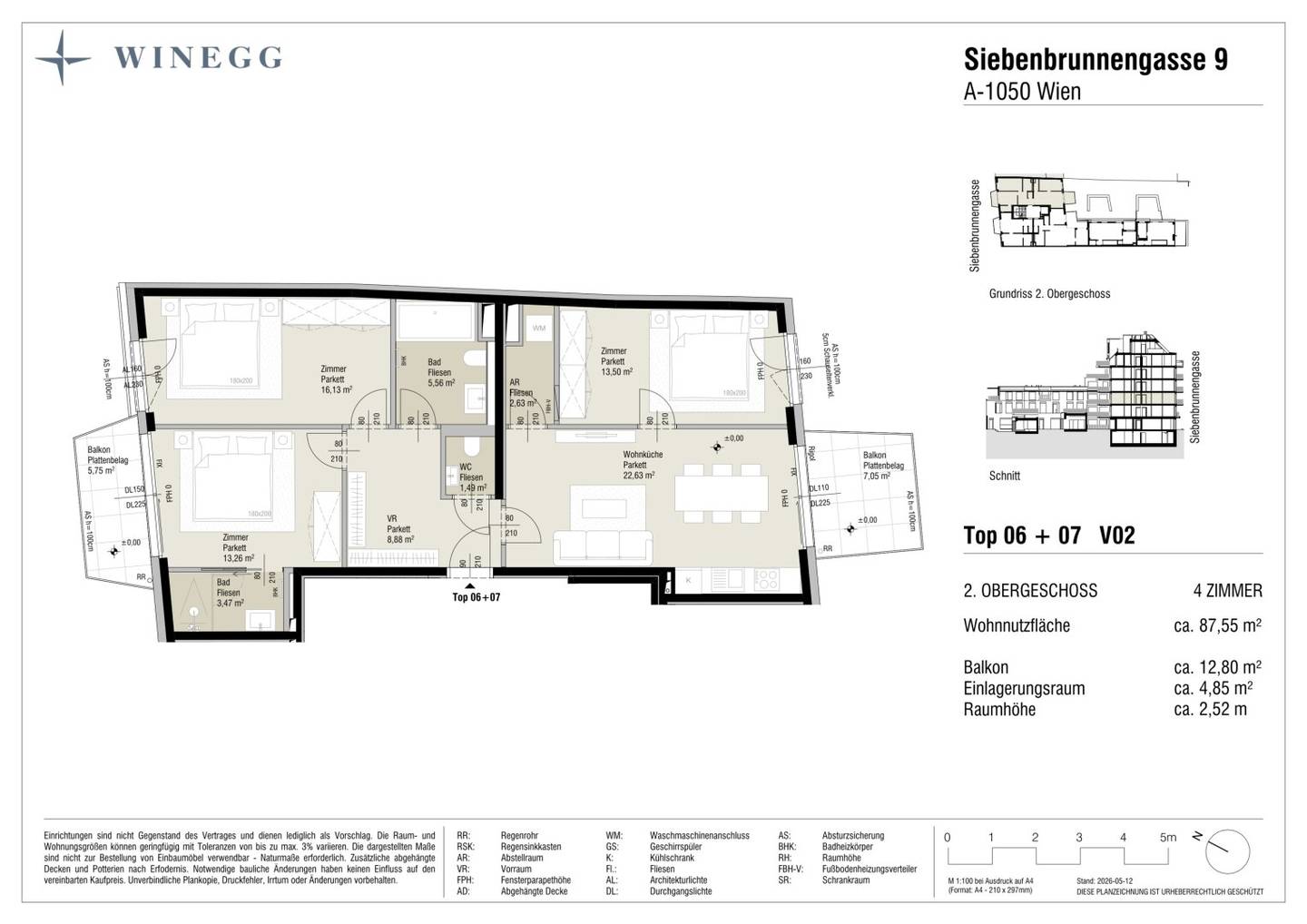 Erdgeschosswohnung mit Balkon und Parkett in Margareten