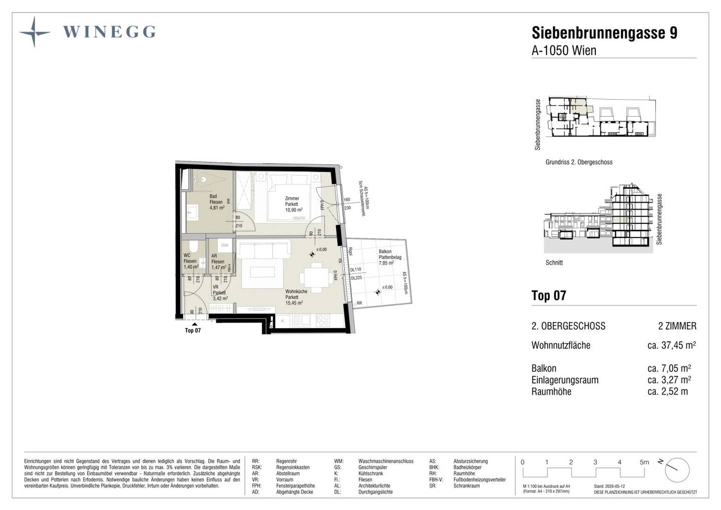 Wohnung Margareten Erstbezug Balkon