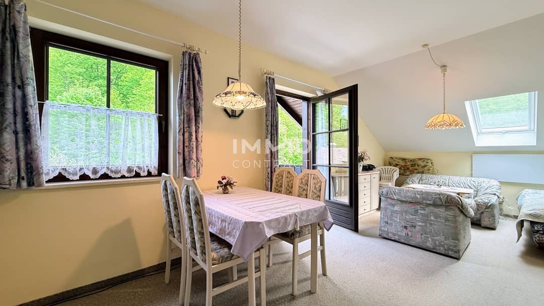 Attic apartment with balcony and view of Schoberstein