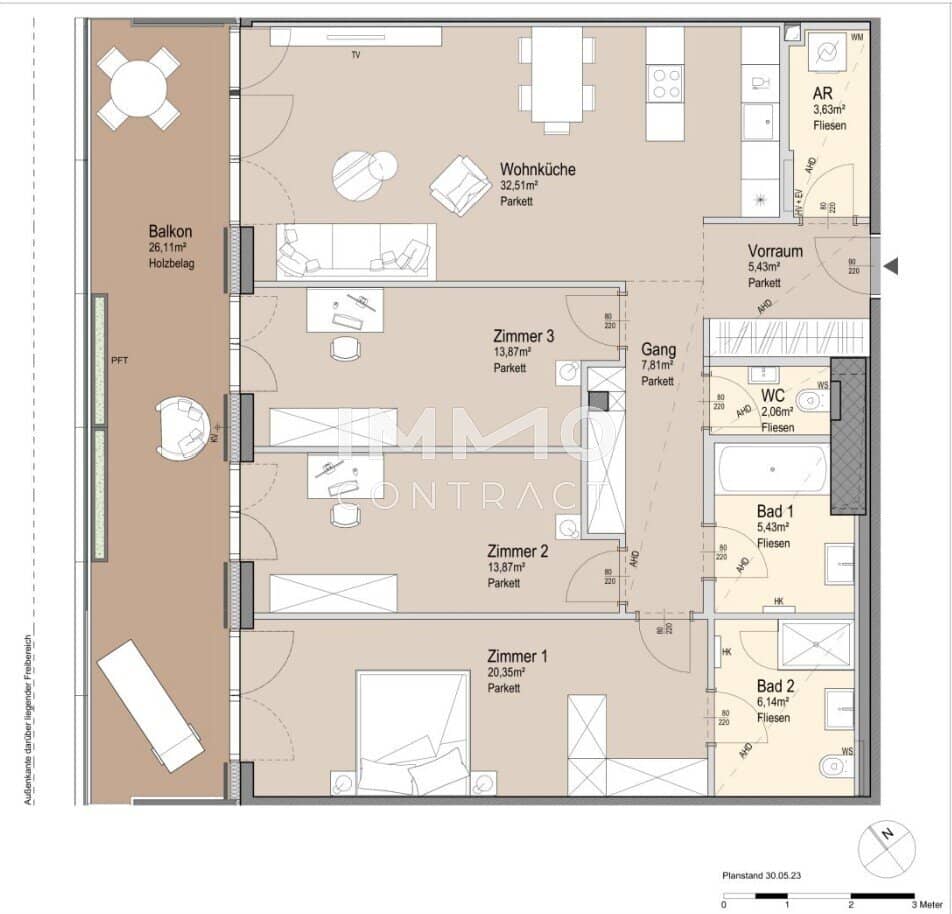 Apartment on the 21st floor at Prater new build