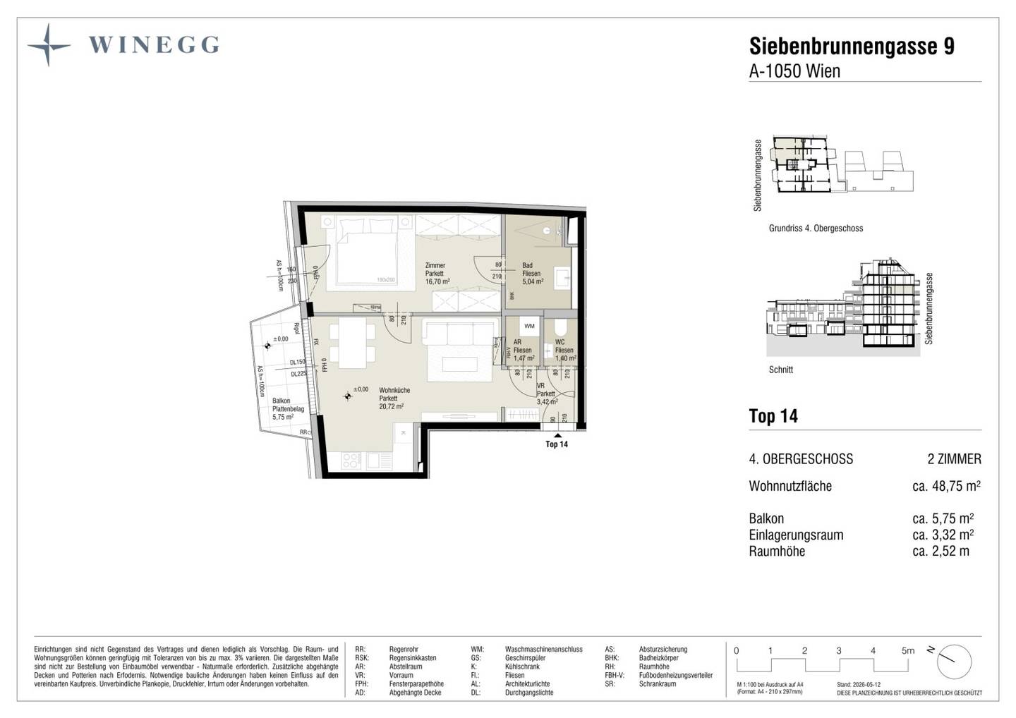 New build apartment with balcony in green courtyard