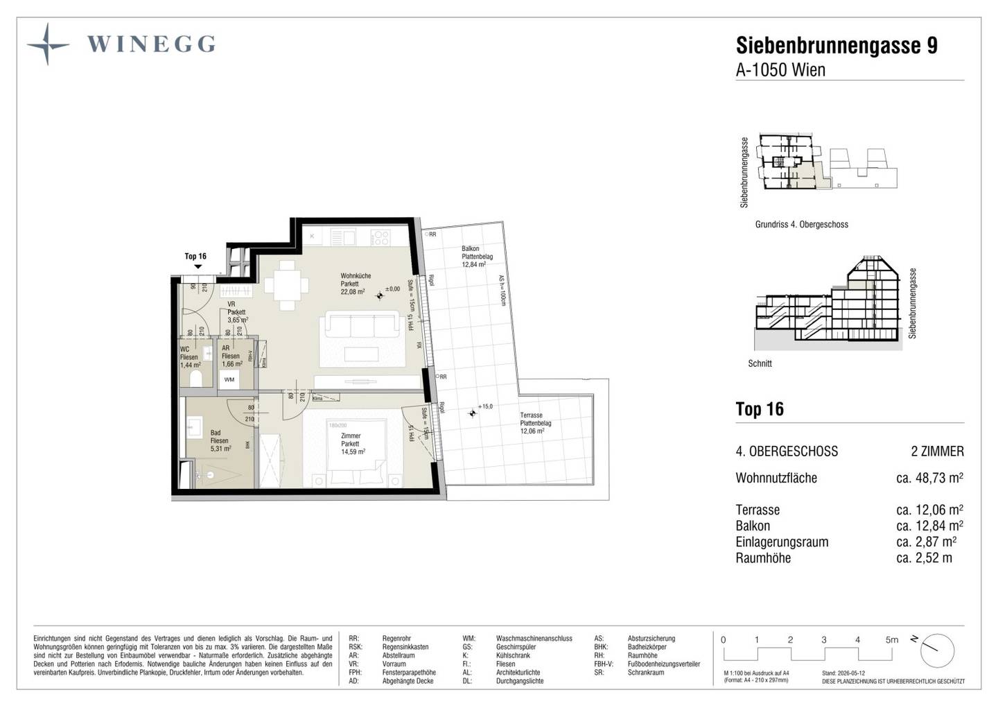 New build apartment Margareten balcony terrace