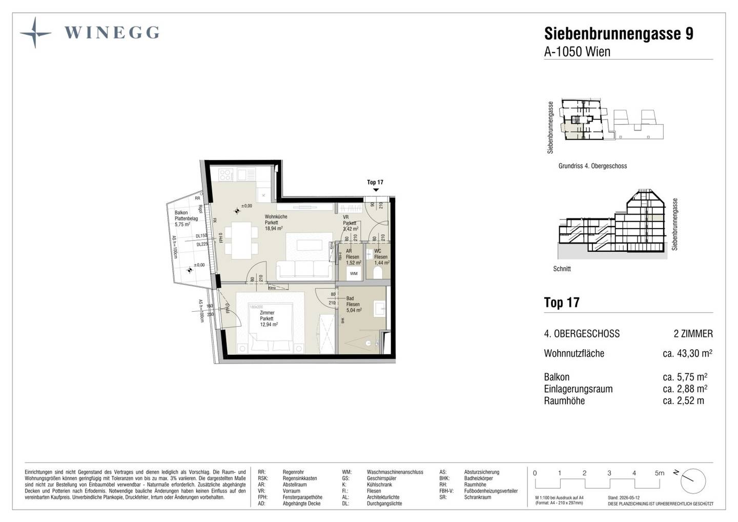 New build apartment Margareten balcony