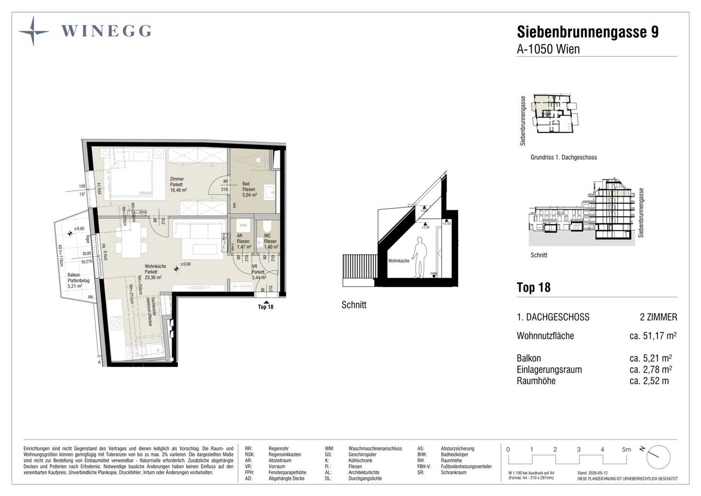 Wohnung in Margareten Erstbezug Balkon