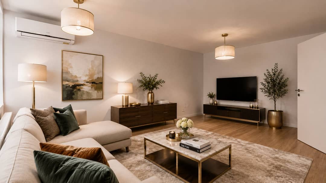 Apartment Gersthof loggia first occupancy after renovation