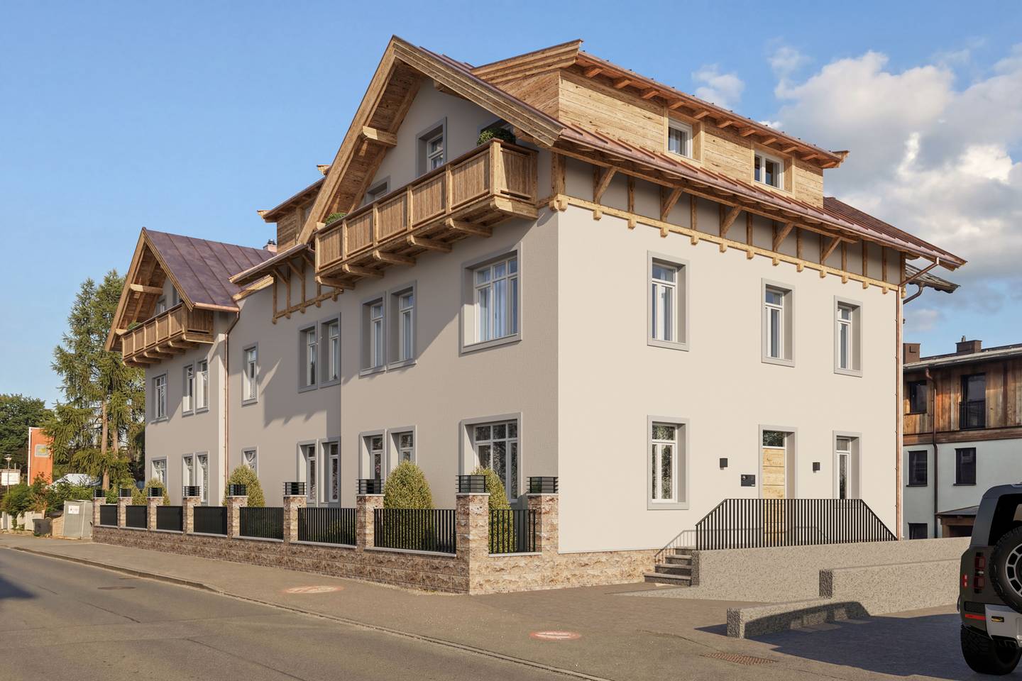 Apartment in a historic townhouse with mountain views