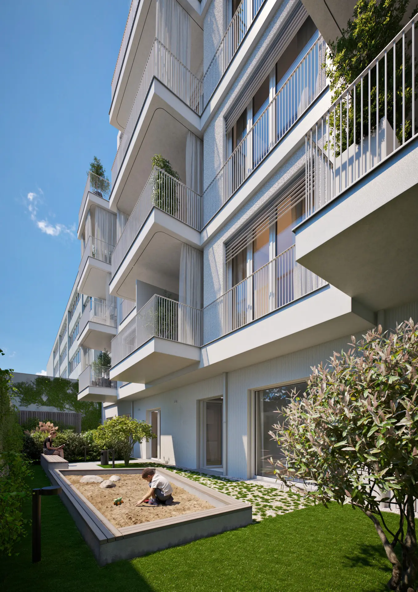 Two room apartment with a south facing loggia Geothermal energy Photovoltaic