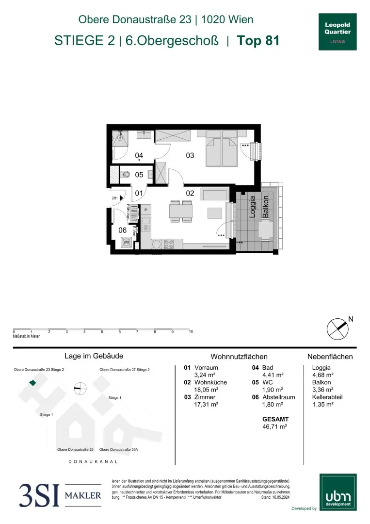 Wohnung Neubau Erstbezug Augarten Balkon