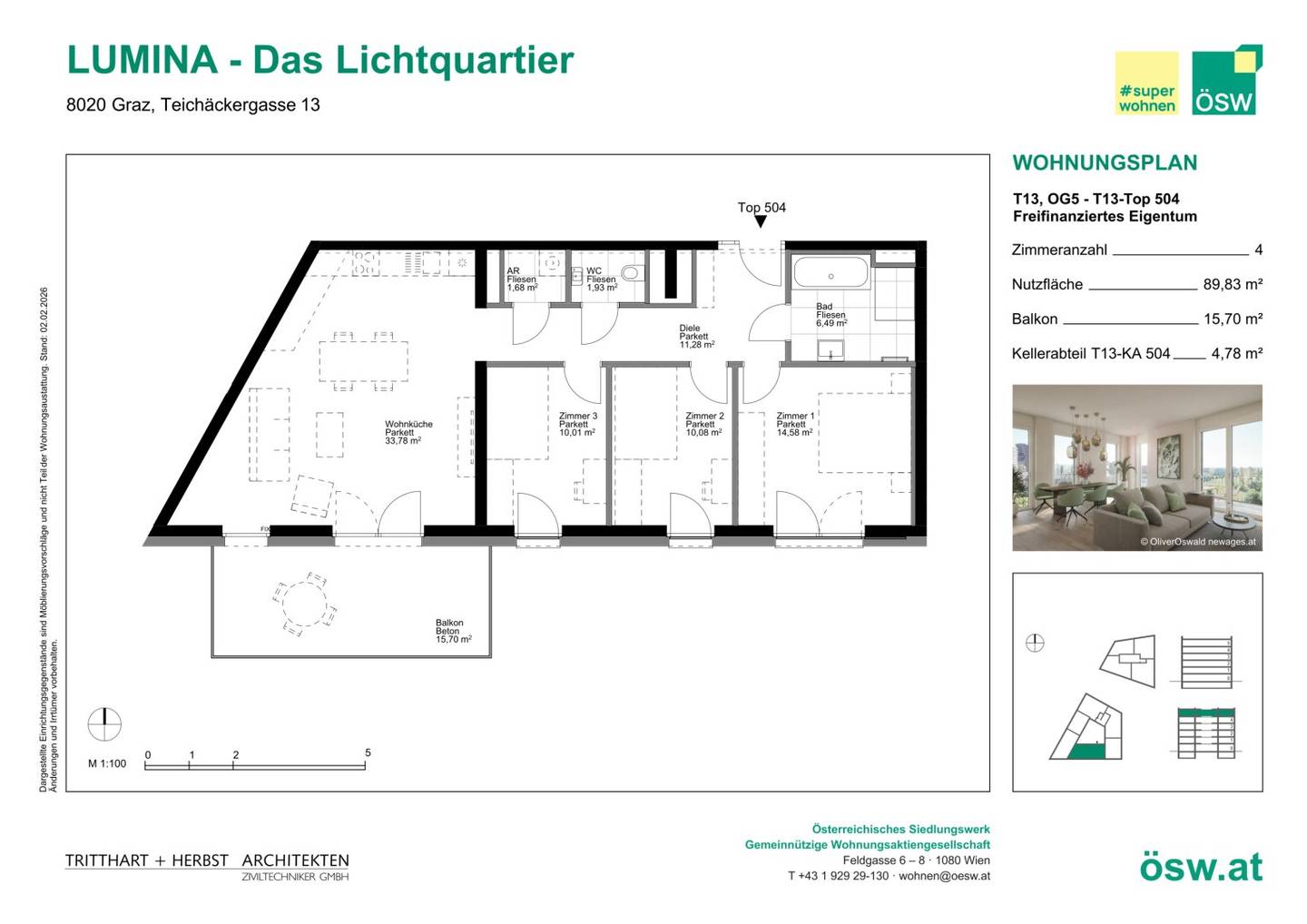 New build apartment first occupancy balcony car free zone