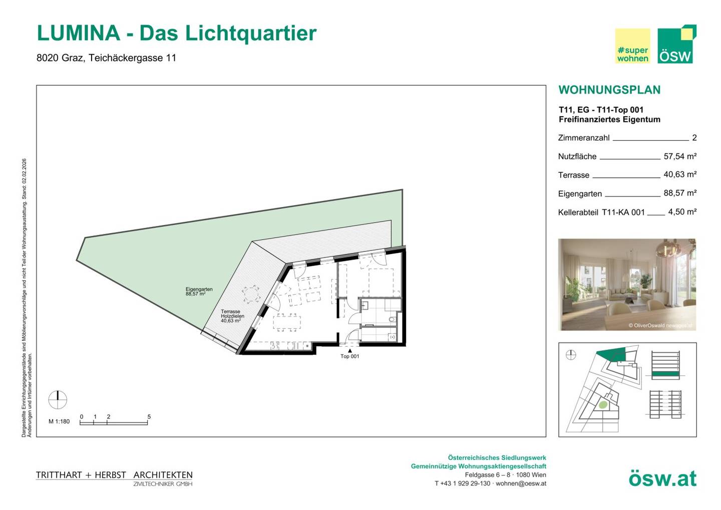 Wohnung mit eigenem Garten im autofreien Reininghaus