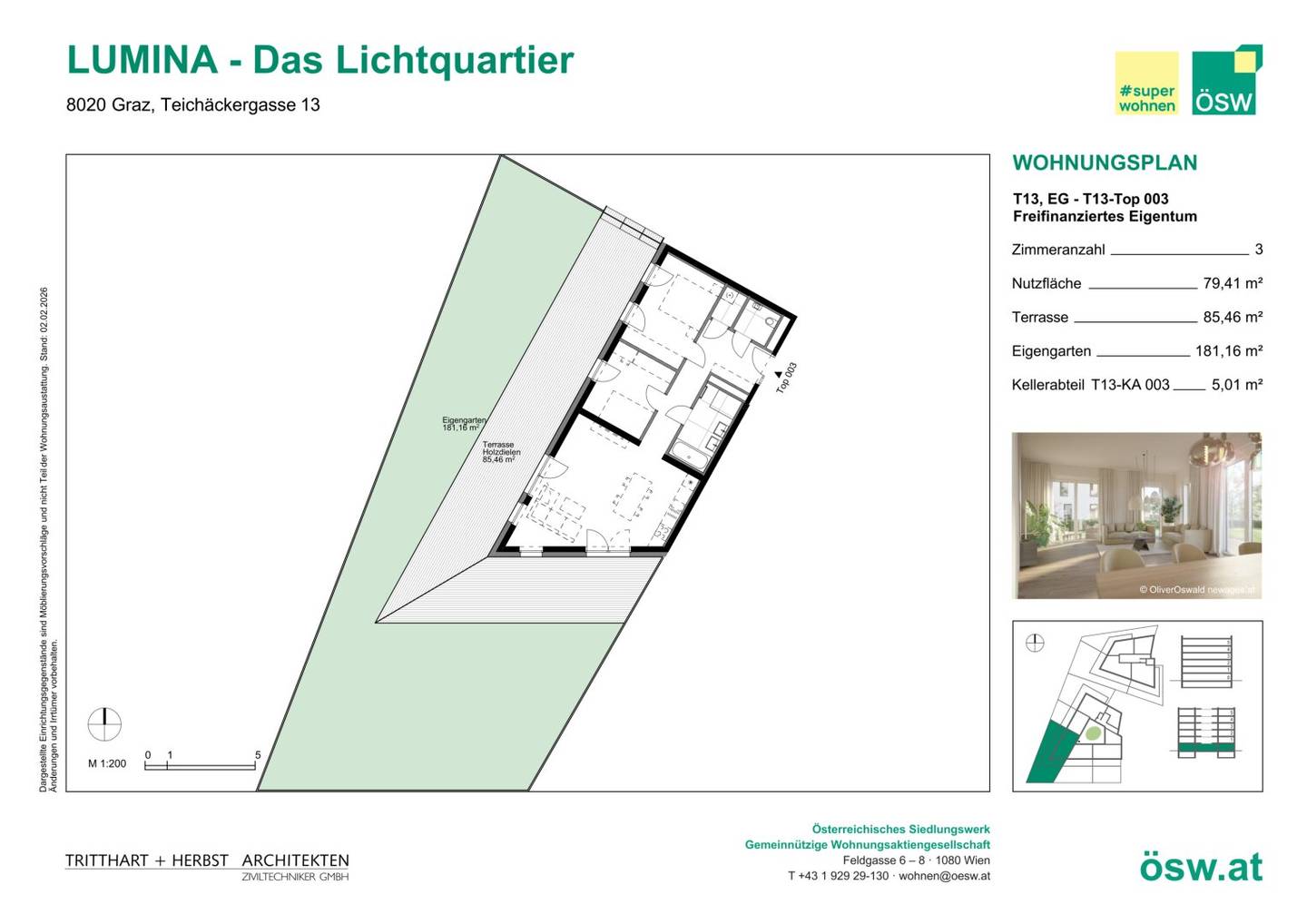 Apartment with private garden and terrace first occupancy