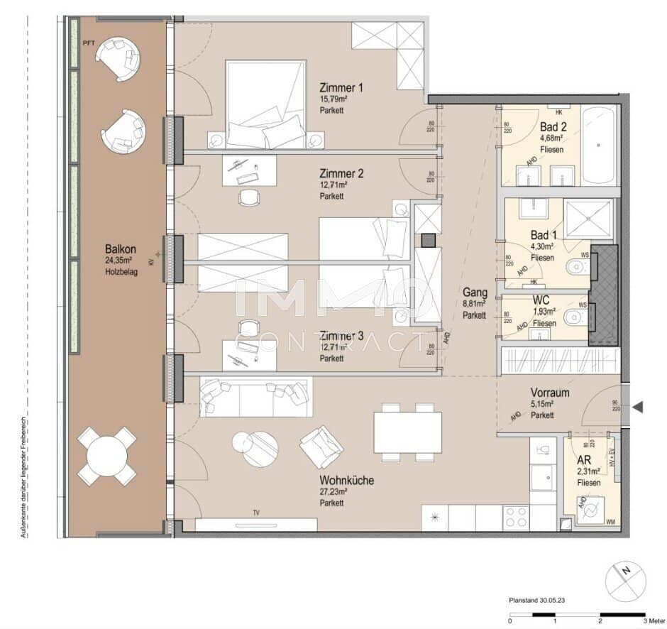 Wohnung am Prater mit Dachpool Erstbezug 20 Stock