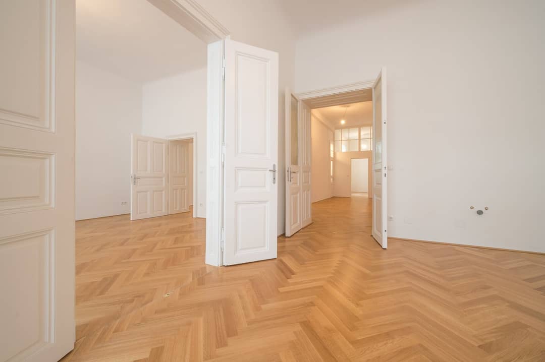 First occupancy renovated old building apartment high ceilings