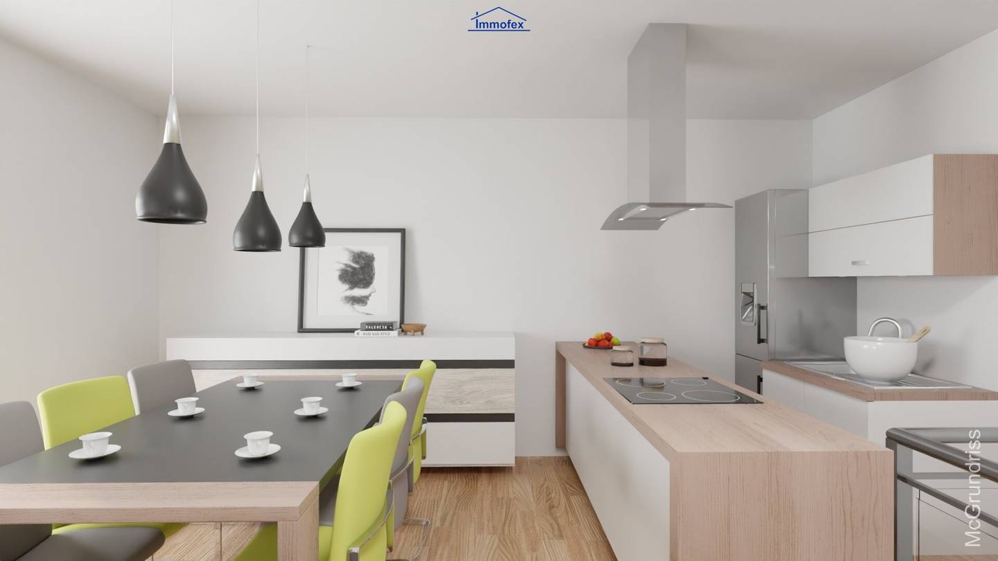 New build maisonette with two terraces