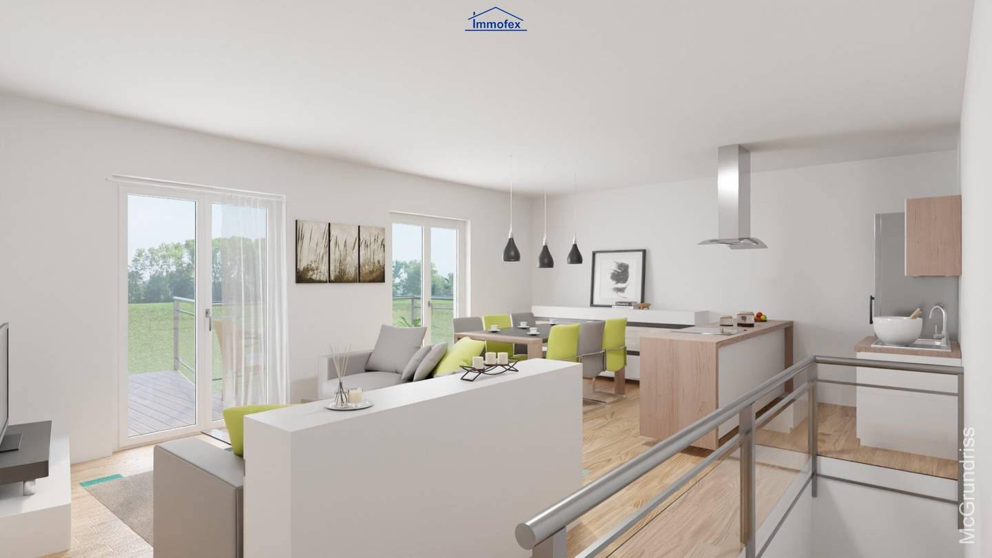 New build maisonette with two terraces