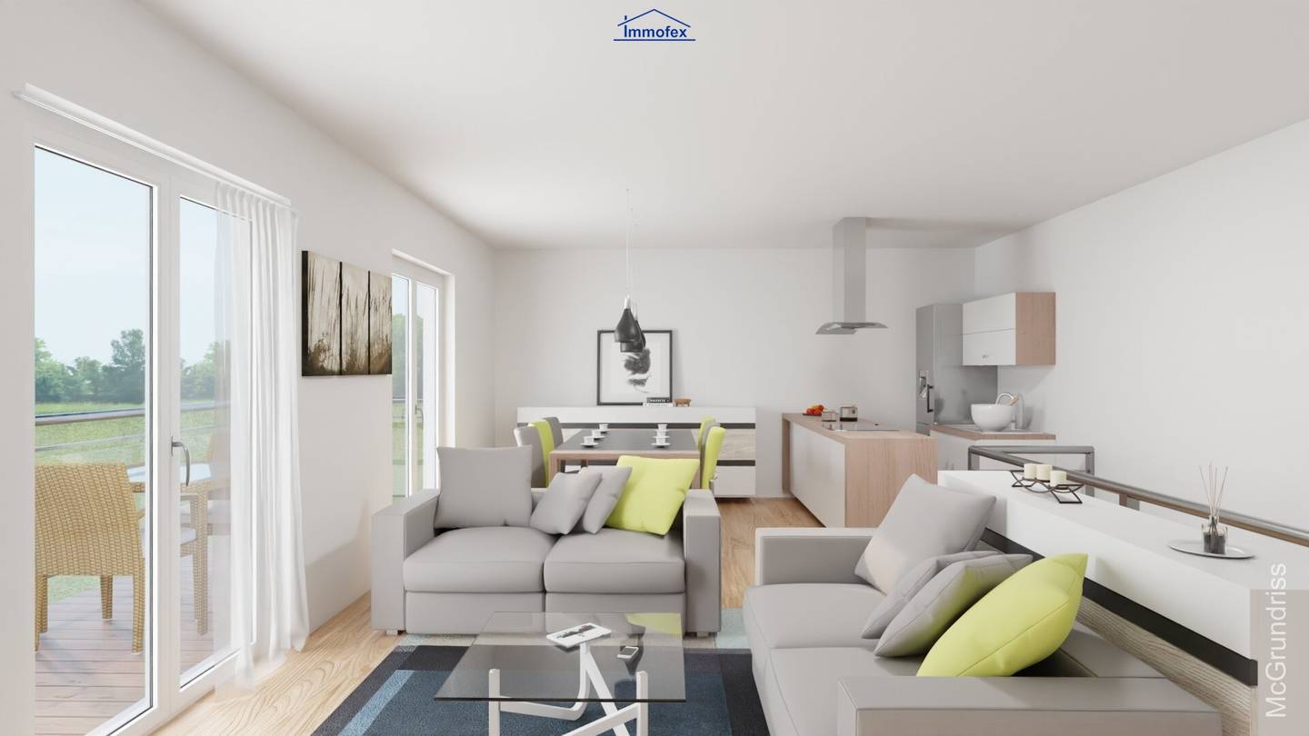 New build maisonette with two terraces