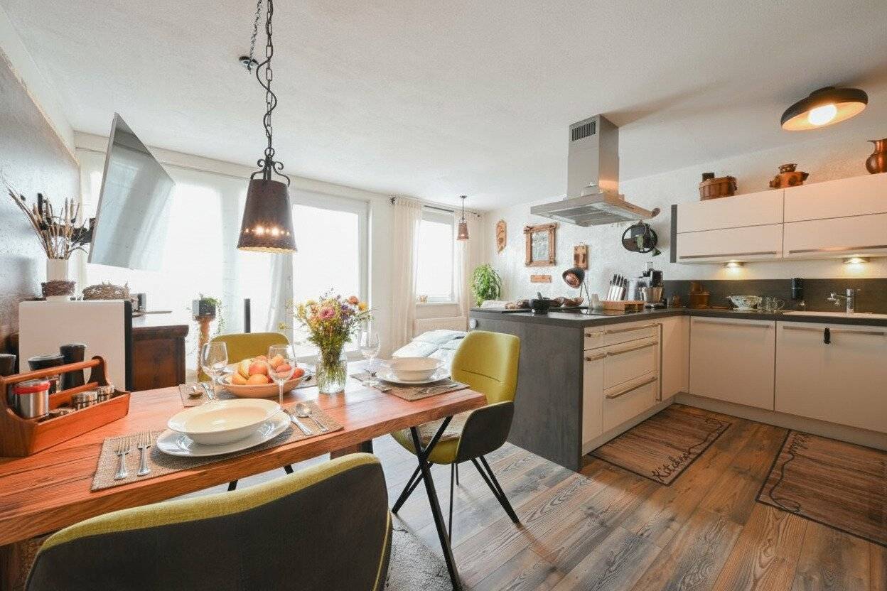 Moderne Wohnung mit Terrasse und Bergblick