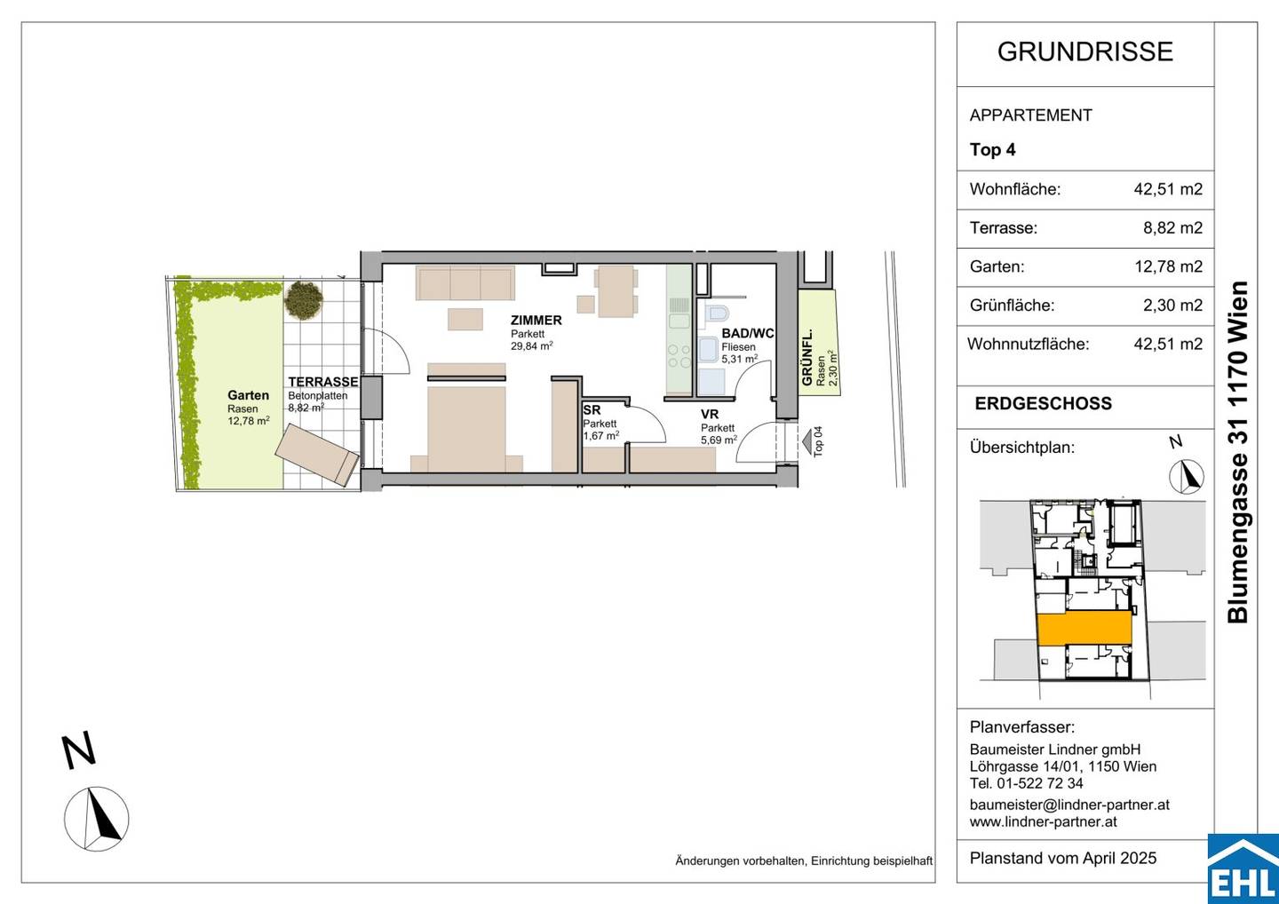 Wohnung Passivhaus mit Terrasse und Garten