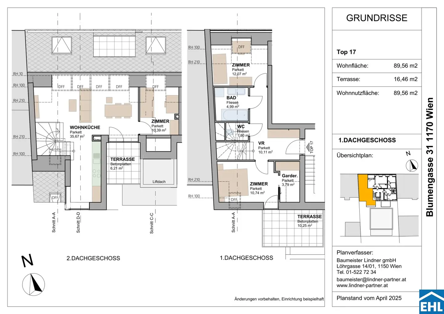 Wohnung Passivhaus Neubau mit zwei Terrassen
