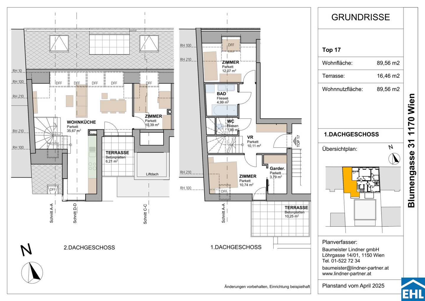 Wohnung Passive House standard two terraces