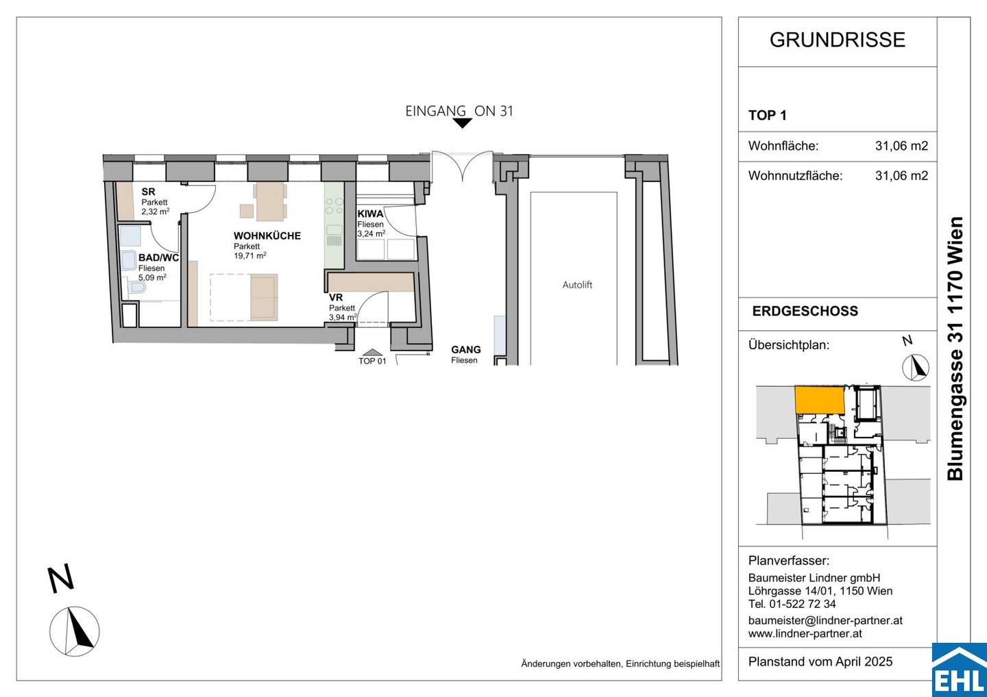 Wohnung first occupancy Passivhaus new build near park