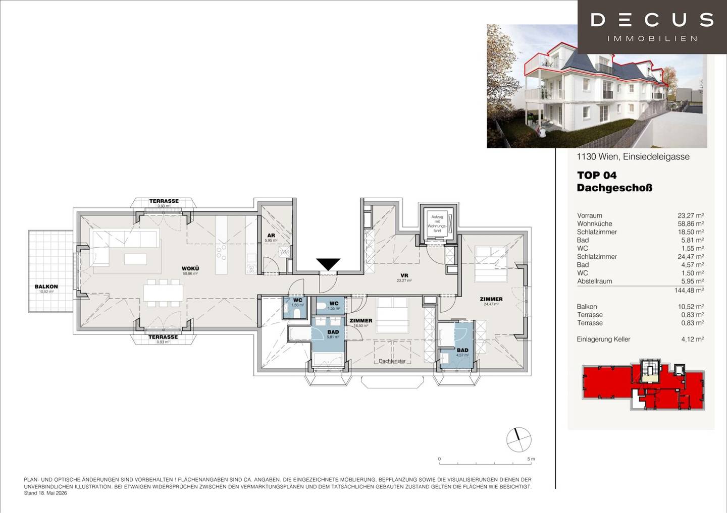Top floor apartment first occupancy in Villenviertel