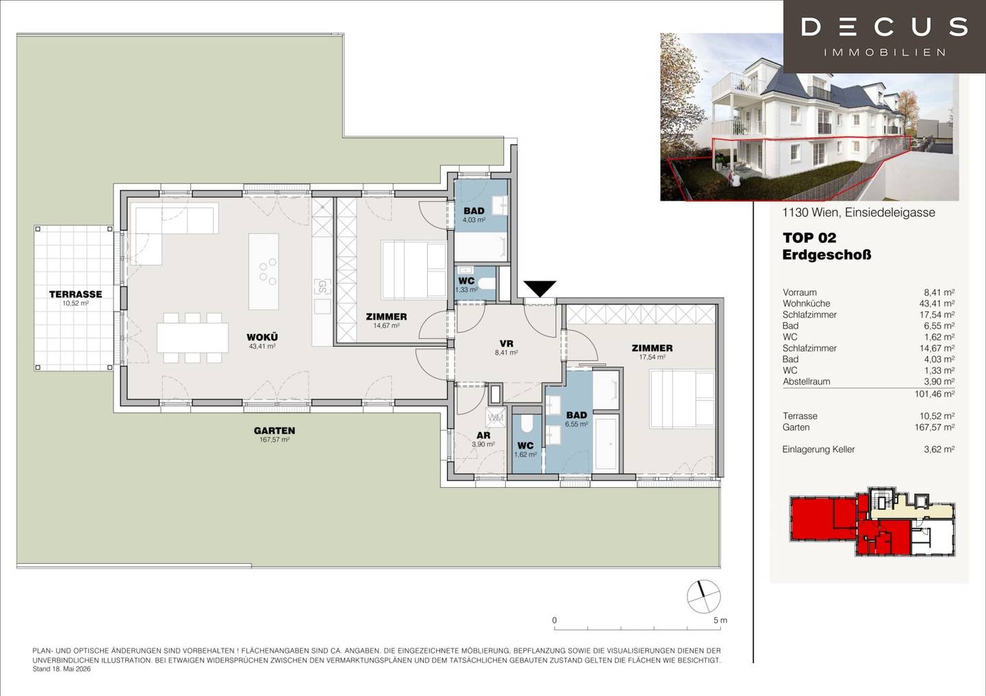 New apartment in Villenviertel garden terrace