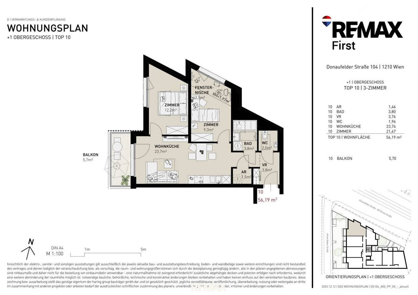 Apartment near Alte Donau first occupancy with balcony