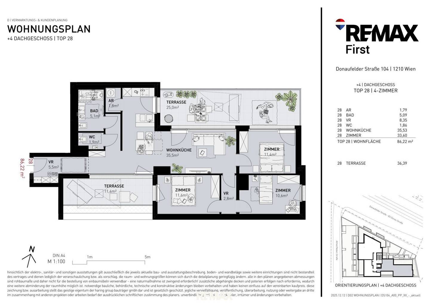 Apartment first occupancy near Alte Donau commission free