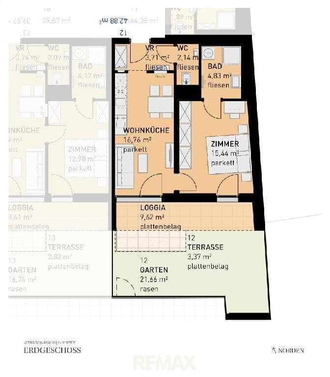 Apartment new build first occupancy with garden