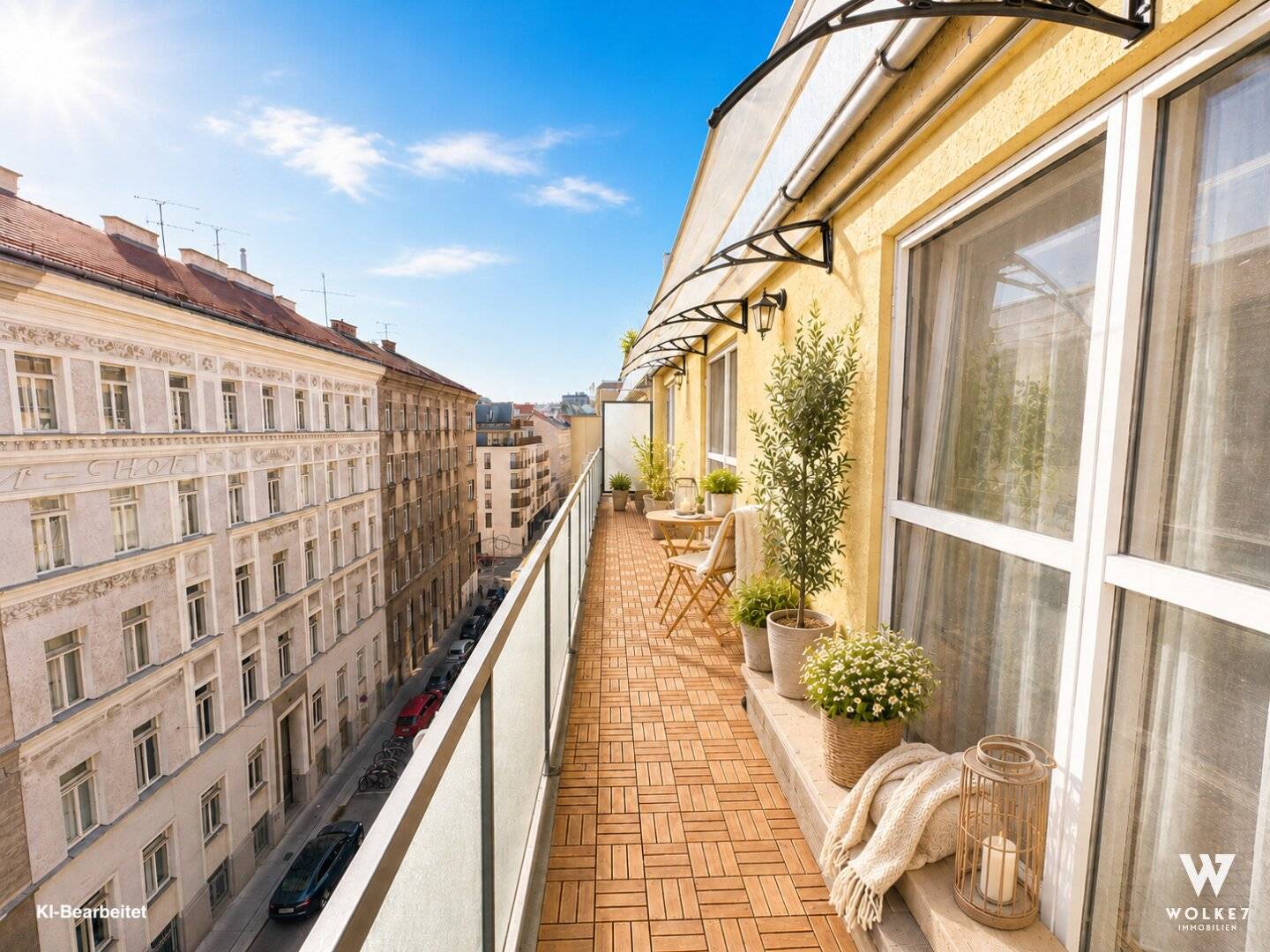 Bright 3-room apartment with 17m2 terrace near Naschmarkt | Air conditioning | 3-minute walk U4xU2 Pilgramgasse