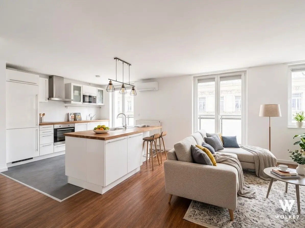 Helle 3-Zimmer-Wohnung mit 17m2 Terrasse nahe Naschmarkt | Klima | 3 Gehminuten U4xU2 Pilgramgasse