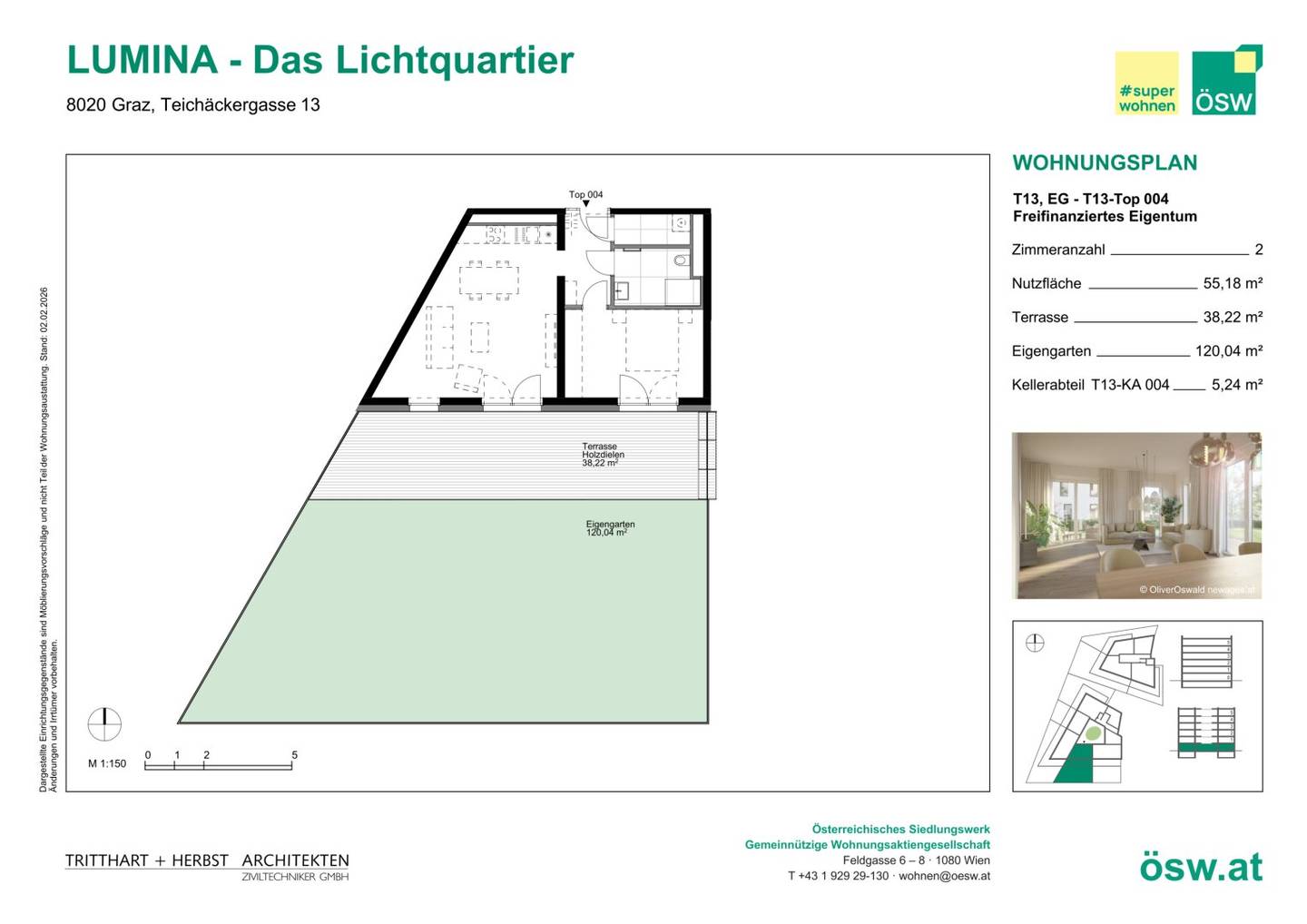 Apartment Reininghaus car free garden terrace
