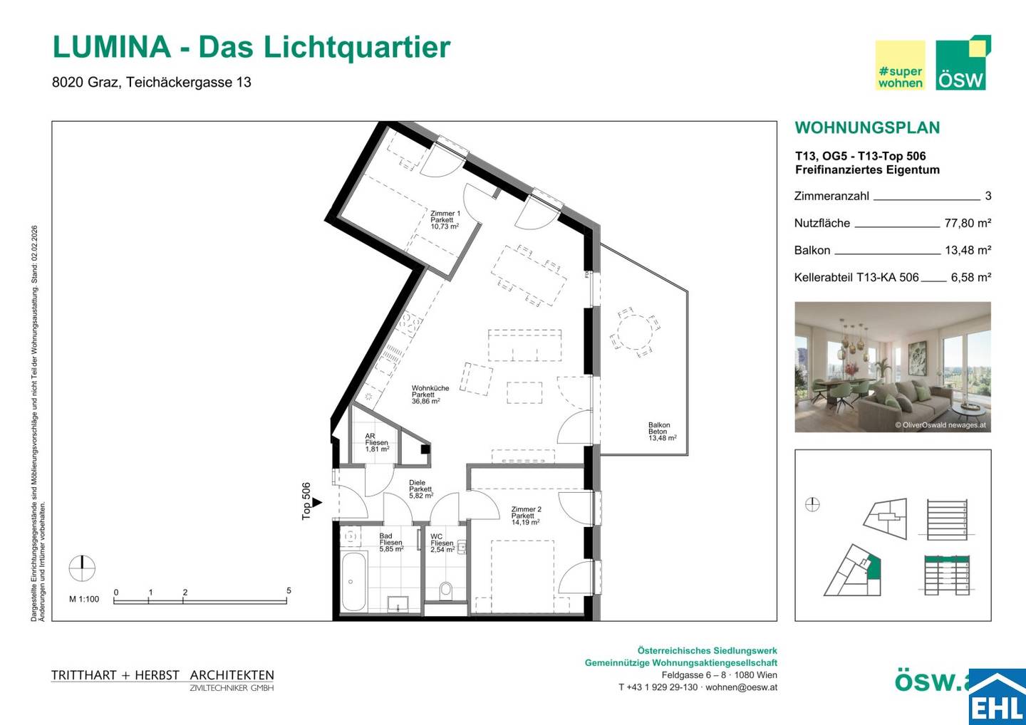Neubau Wohnung lichtdurchflutet mit Balkon