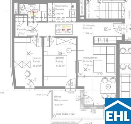 3-Zimmer-Wohnung mit Balkon
