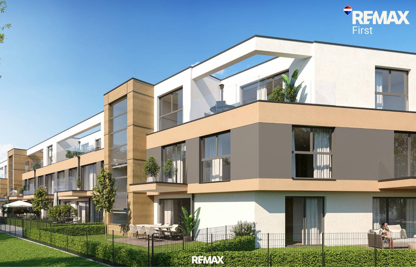 New build apartment with garden and terrace