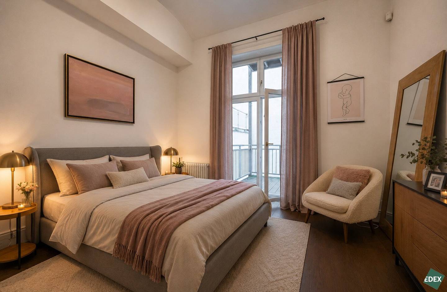 Exklusive Altbauwohnung mit hofseitigem Schlafzimmer und kleinem Balkon