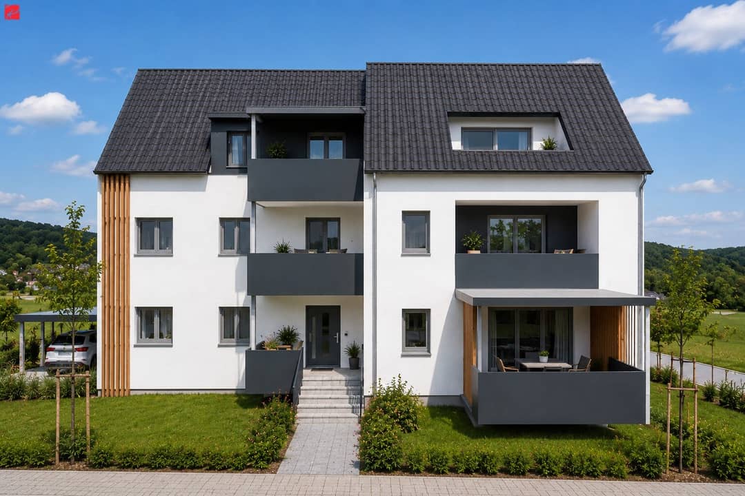Dachgeschosswohnung Erstbezug Balkon ins Grüne