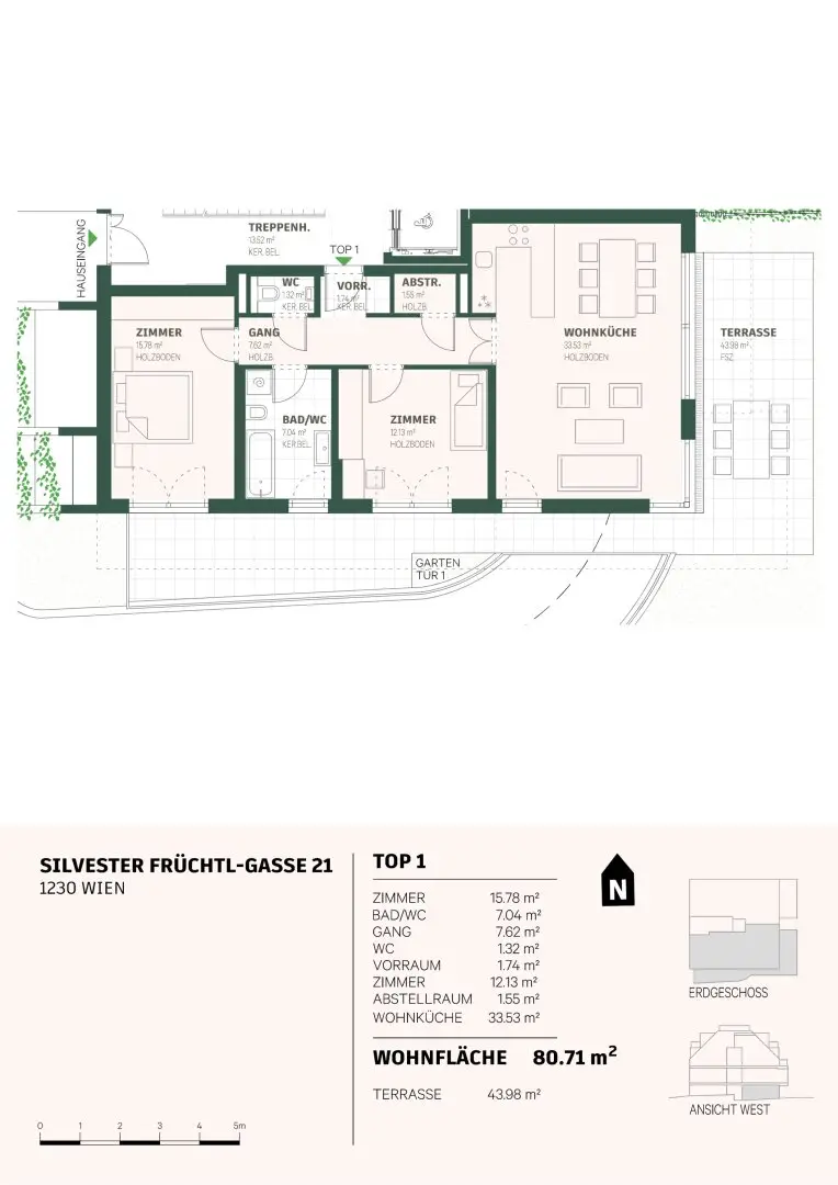 Wohnung Neubau ruhige Grünlage Garten